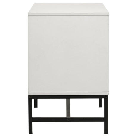 Sonora White 2-drawer Nightstand Bedside Table by Coaster at Eve Furniture
