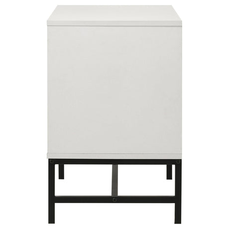 Sonora White 2-drawer Nightstand Bedside Table by Coaster at Eve Furniture