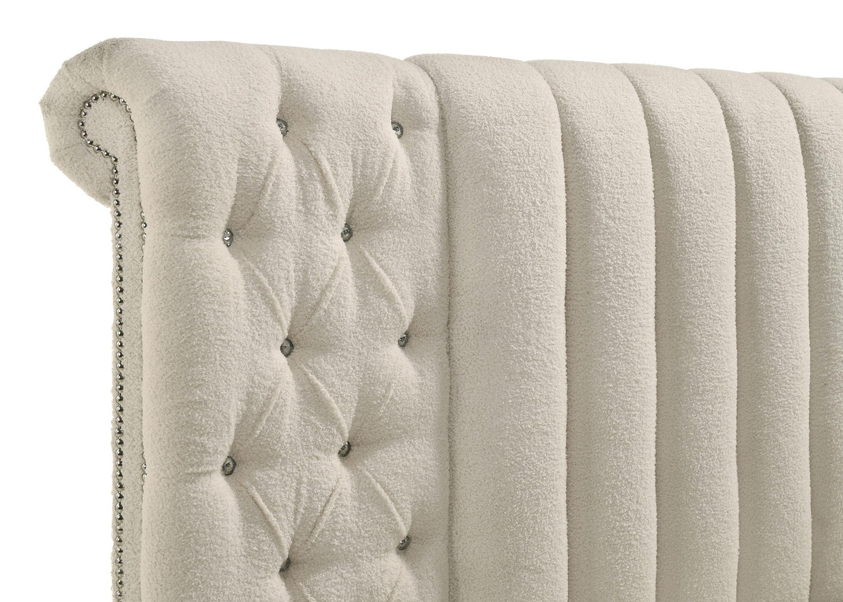 Sonya Ivory 4-Piece Upholstered Eastern King Bedroom Set by Coaster at Eve Furniture