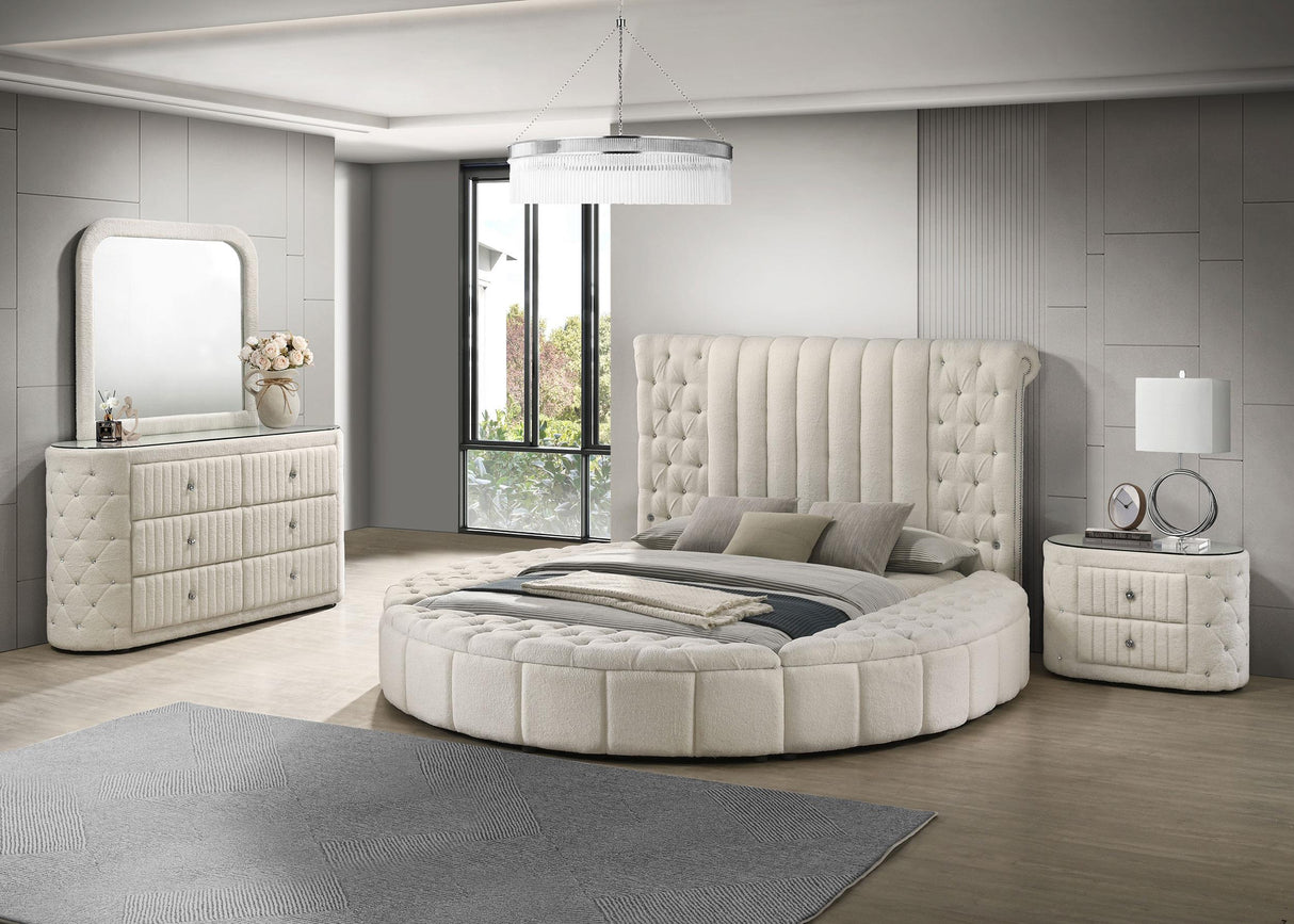 Sonya Ivory 4-Piece Upholstered Queen Bedroom Set by Coaster at Eve Furniture