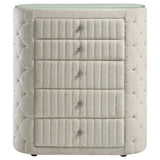 Sonya Ivory 5-Drawer Upholstered Bedroom Chest of Drawers by Coaster at Eve Furniture