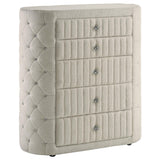 Sonya Ivory 5-Piece Upholstered Eastern King Bedroom Set by Coaster at Eve Furniture
