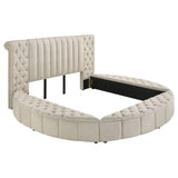 Sonya Ivory 5-Piece Upholstered Eastern King Bedroom Set by Coaster at Eve Furniture