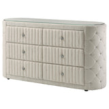 Sonya Ivory 6-Drawer Upholstered Bedroom Dresser by Coaster at Eve Furniture