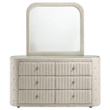 Sonya Ivory 6-Drawer Upholstered Bedroom Dresser with Mirror by Coaster at Eve Furniture