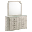 Sonya Ivory 6-Drawer Upholstered Bedroom Dresser with Mirror by Coaster at Eve Furniture