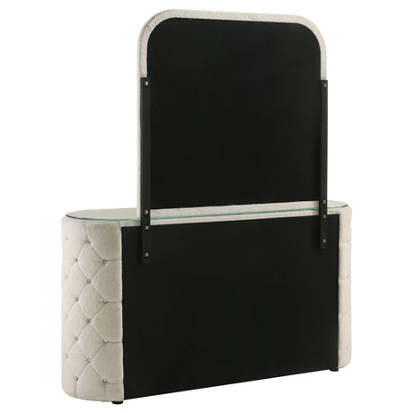 Sonya Ivory 6-Drawer Upholstered Bedroom Dresser with Mirror by Coaster at Eve Furniture
