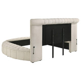Sonya Ivory Upholstered Eastern King Round Storage Bed by Coaster at Eve Furniture