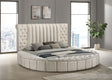 Sonya Ivory Upholstered Eastern King Round Storage Bed by Coaster at Eve Furniture