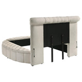 Sonya Ivory Upholstered Queen Round Storage Bed by Coaster at Eve Furniture