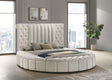 Sonya Ivory Upholstered Queen Round Storage Bed by Coaster at Eve Furniture