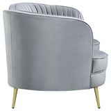 Sophia 2-piece Upholstered Channel Tufted Sofa Set Grey by Coaster at Eve Furniture