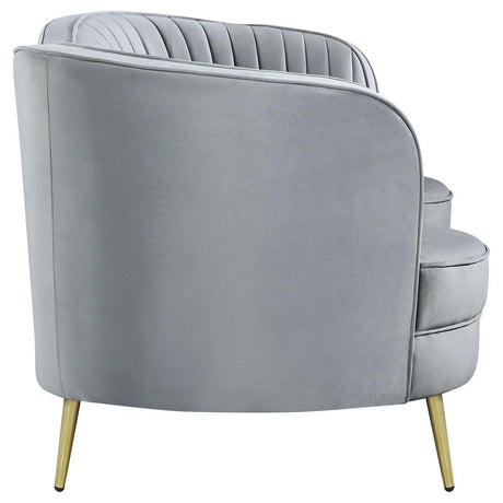 Sophia 2-piece Upholstered Channel Tufted Sofa Set Grey by Coaster at Eve Furniture
