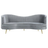 Sophia 2-piece Upholstered Channel Tufted Sofa Set Grey by Coaster at Eve Furniture