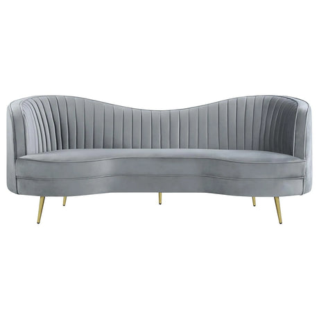Sophia 2-piece Upholstered Channel Tufted Sofa Set Grey by Coaster at Eve Furniture