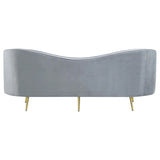 Sophia 2-piece Upholstered Channel Tufted Sofa Set Grey by Coaster at Eve Furniture