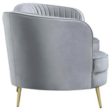 Sophia 2-piece Upholstered Channel Tufted Sofa Set Grey by Coaster at Eve Furniture