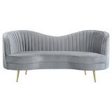 Sophia 2-piece Upholstered Channel Tufted Sofa Set Grey by Coaster at Eve Furniture