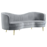 Sophia 3-piece Upholstered Channel Tufted Sofa Set Grey by Coaster at Eve Furniture