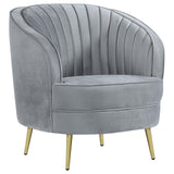 Sophia 3-Piece Upholstered Living Room Set with Camel Back Gray/Gold