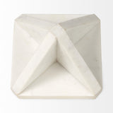 Sophia 5.5 L x 5.5 W x 8.5 H White Marble Decor Stand by Mercana at Eve Furniture