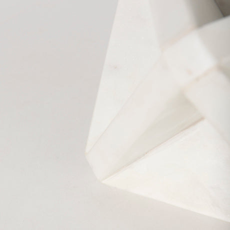 Sophia 5.5 L x 5.5 W x 8.5 H White Marble Decor Stand by Mercana at Eve Furniture