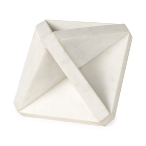 Sophia 5.5 L x 5.5 W x 8.5 H White Marble Decor Stand by Mercana at Eve Furniture