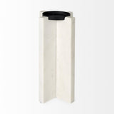 Sophia 5.5"L x 3.5"W x 10.5"H Marble Candle Holder Large by Mercana at Eve Furniture