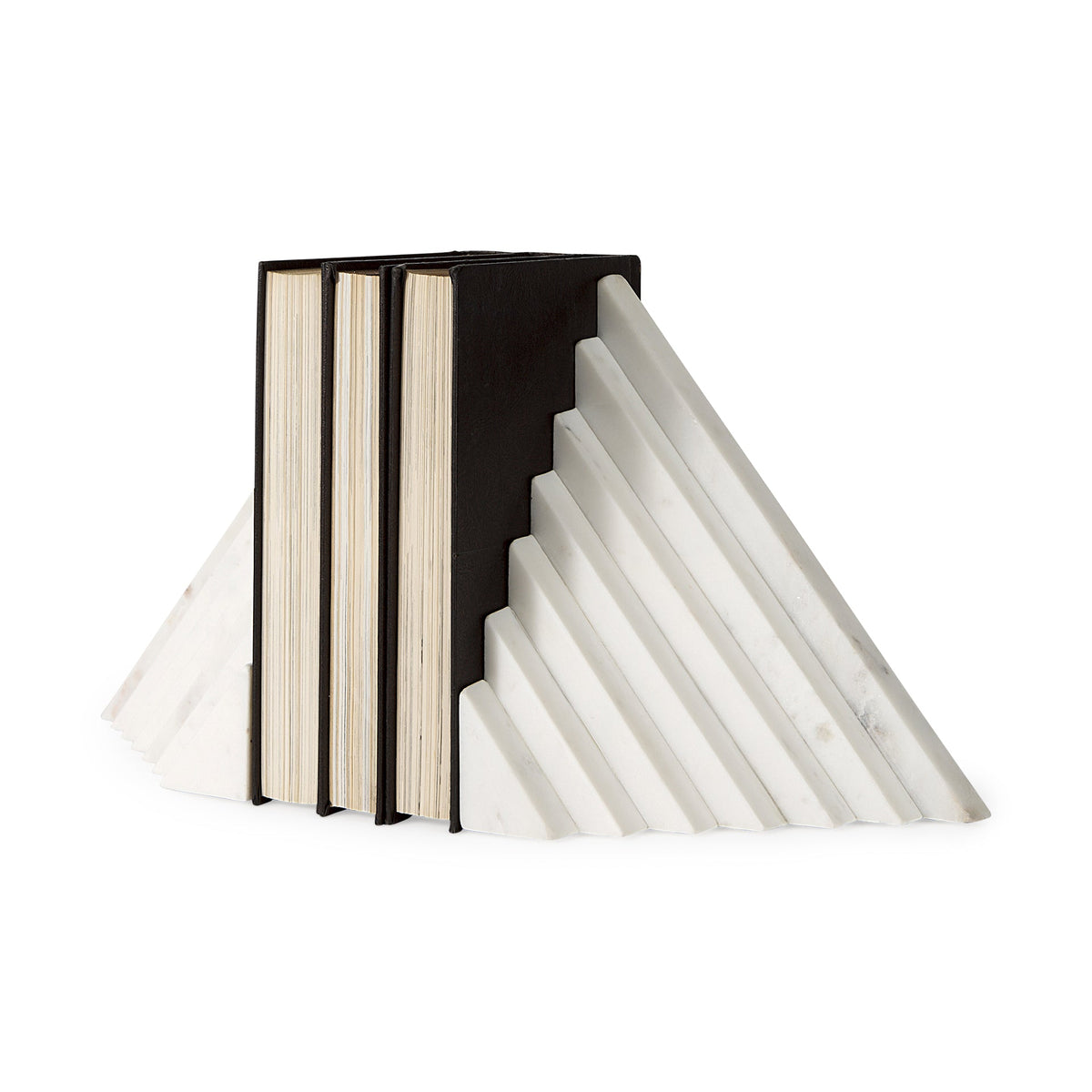 Sophia 7.0L x 5.3W x 9.3H Marble Set Of Two Book Ends by Mercana at Eve Furniture