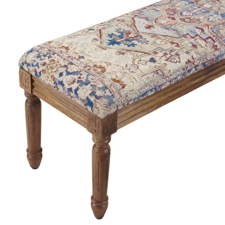 Sophia Brown/Cream Bench by Crestview at Eve Furniture