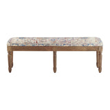 Sophia Brown/Cream Bench by Crestview at Eve Furniture