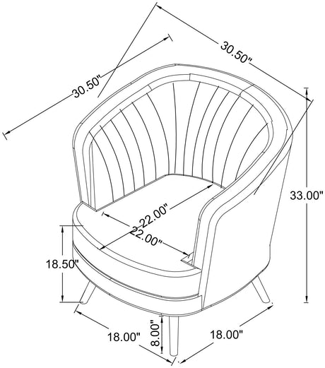 Sophia Gray Channel Tufted Living Room Set by Coaster at Eve Furniture