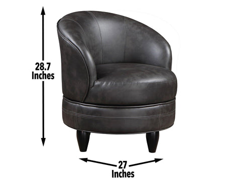 Sophia Gray Leatherette Swivel Accent Chair by Steve Silver at Eve Furniture