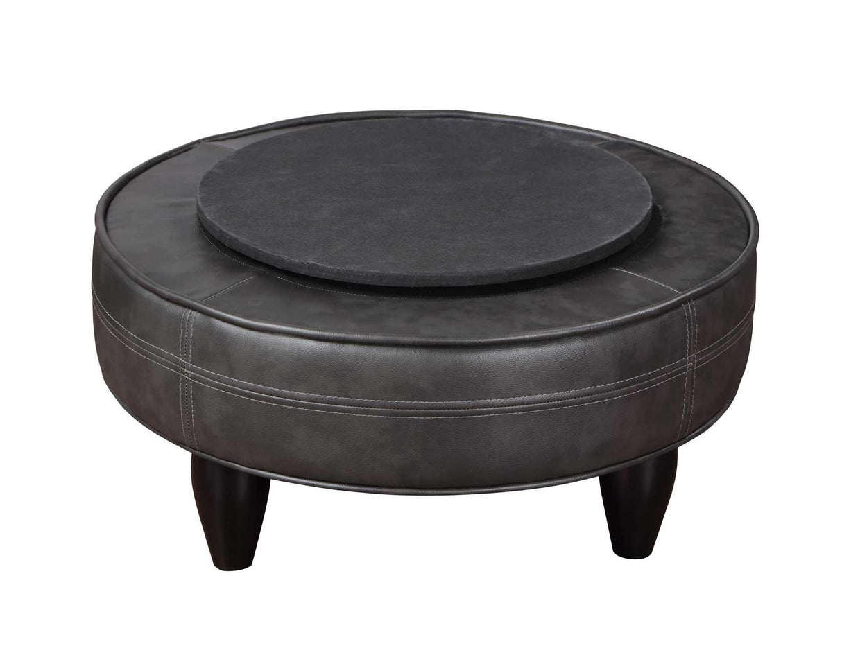 Sophia Gray Leatherette Swivel Accent Chair by Steve Silver at Eve Furniture