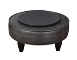 Sophia Gray Leatherette Swivel Accent Chair by Steve Silver at Eve Furniture