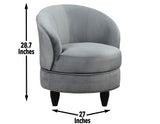 Sophia Gray Velvet Swivel Accent Chair by Steve Silver at Eve Furniture