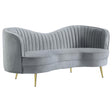 Sophia Gray/Gold Upholstered Loveseat with Camel Back by Coaster at Eve Furniture