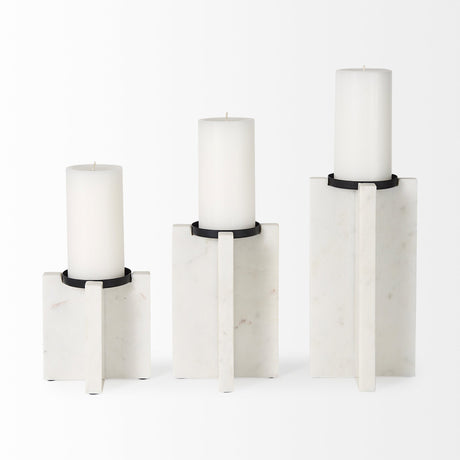 Sophia Marble Candle Holder Large by Mercana at Eve Furniture