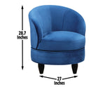 Sophia Swivel Accent Chair, Blue Velvet