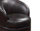 Sophia Swivel Accent Chair, Brown Leatherette