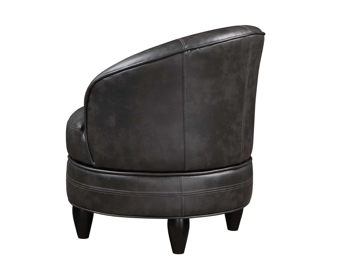 Sophia Swivel Accent Chair, Gray Leatherette