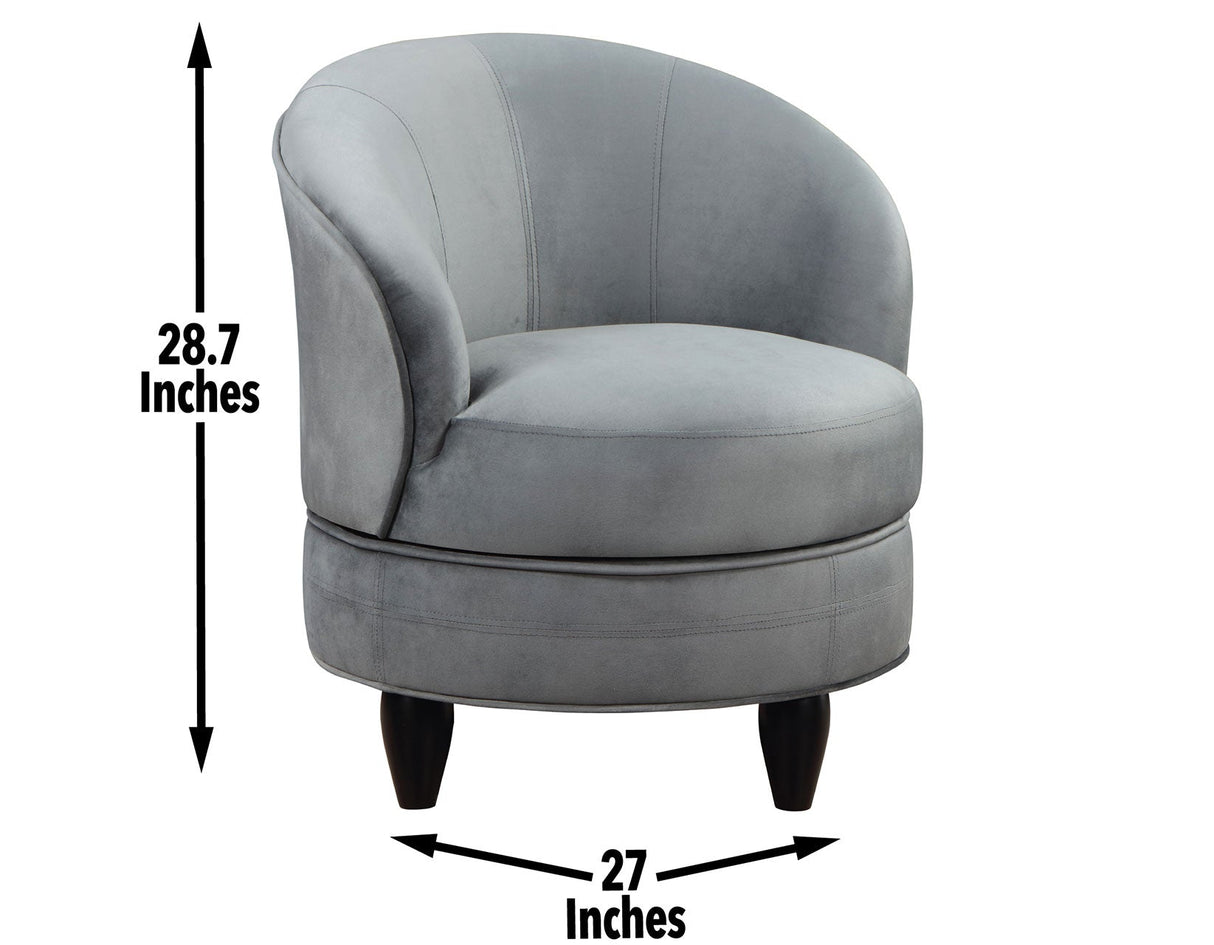 Sophia Swivel Accent Chair, Gray Velvet