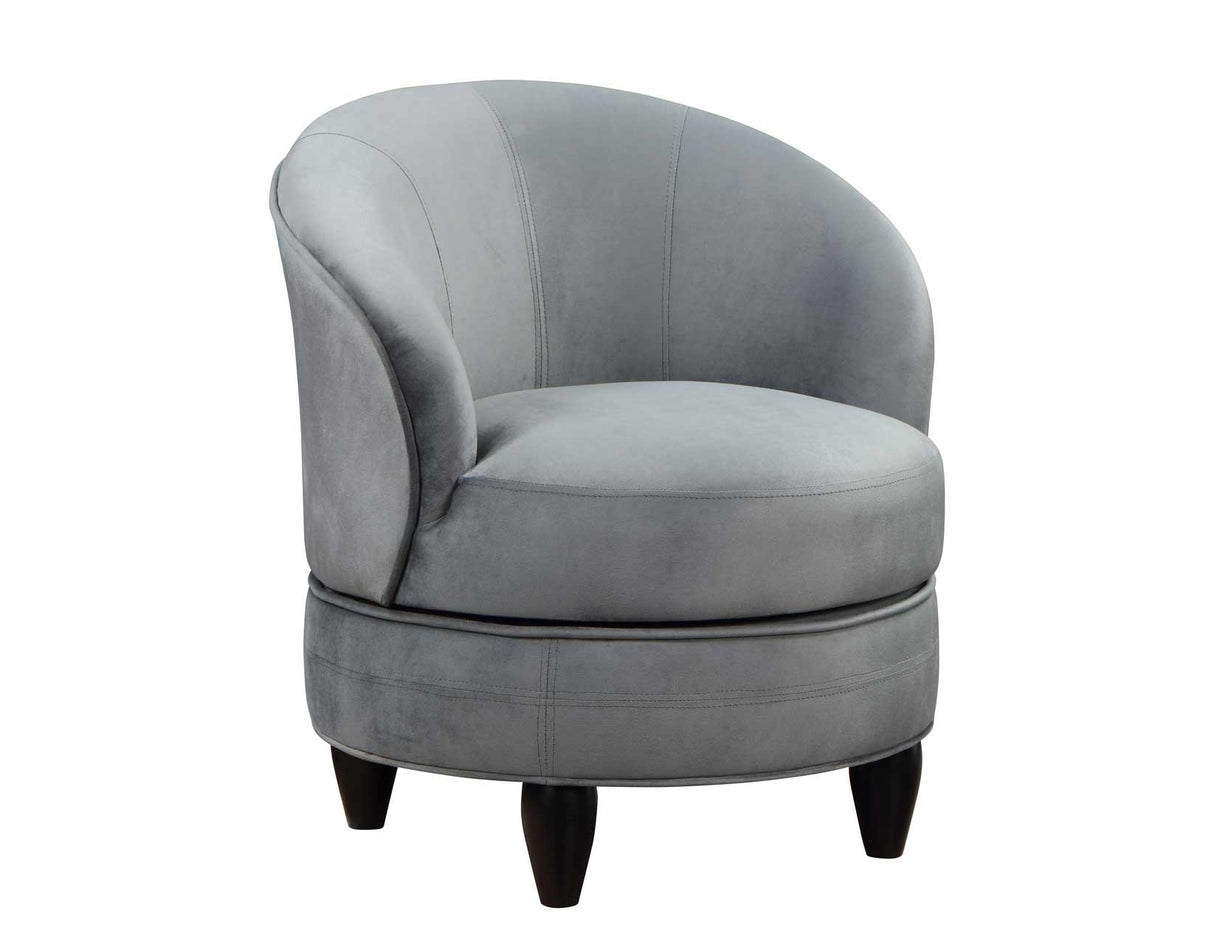 Sophia Swivel Accent Chair, Gray Velvet