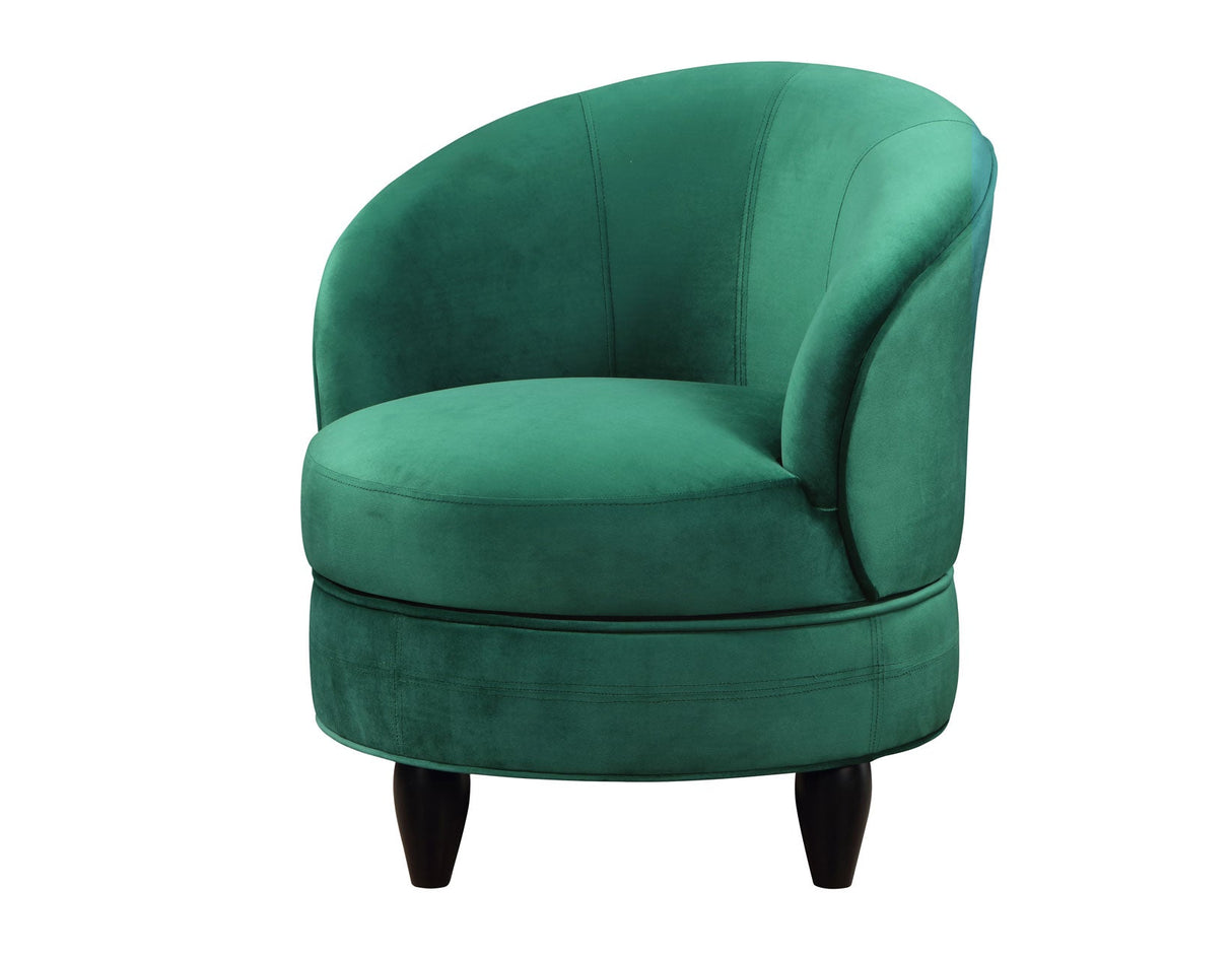 Sophia Swivel Accent Chair, Green Velvet