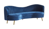 Sophia Upholstered Camel Back Sofa Blue