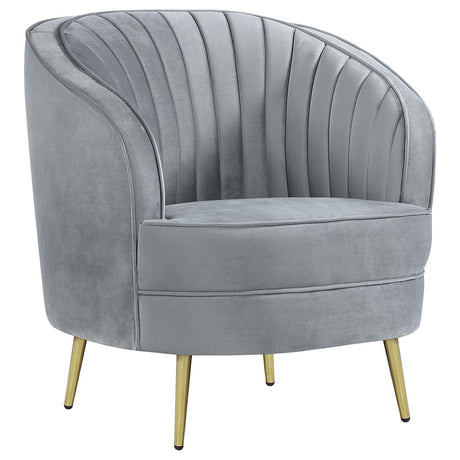 Sophia Upholstered Chair Gray/Gold by Coaster at Eve Furniture