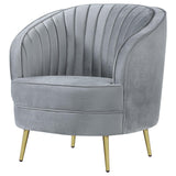 Sophia Upholstered Chair Gray/Gold