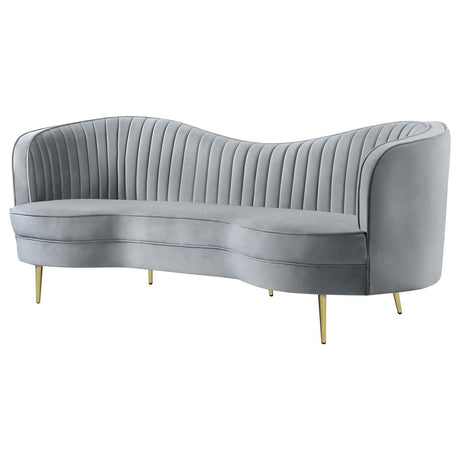 Sophia Upholstered Channel Tufted Sofa Grey by Coaster at Eve Furniture