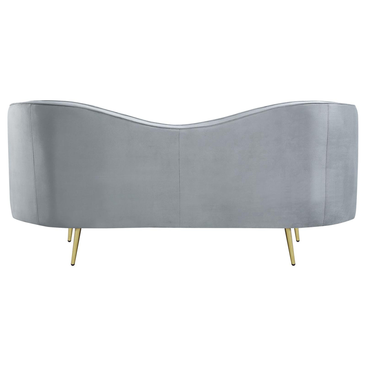 Sophia Upholstered Loveseat with Camel Back Gray/Gold