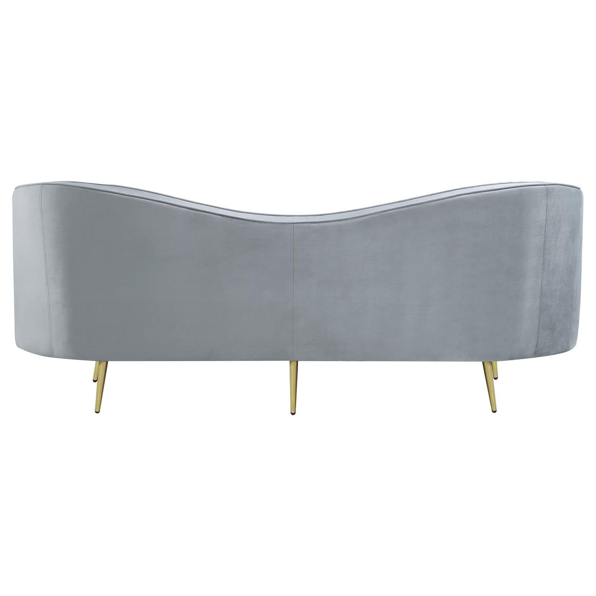 Sophia Upholstered Sofa with Camel Back Gray/Gold